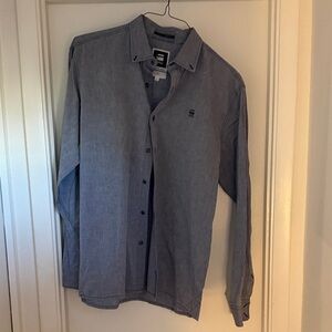 Men's Blue Button-Up Shirt